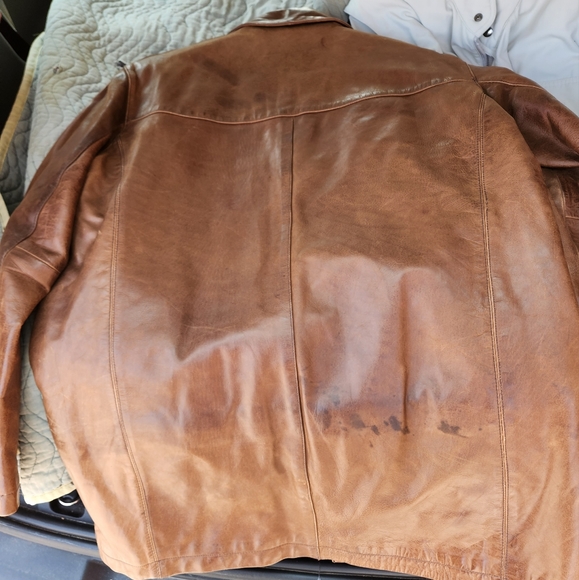 Distressed Leather Coat - Picture 2 of 3